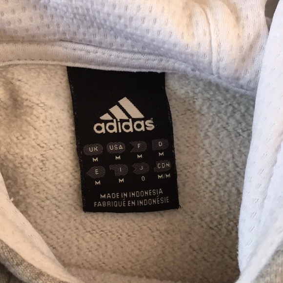 Adidas Grey 3 stripe hoodie - Picture 3 of 4